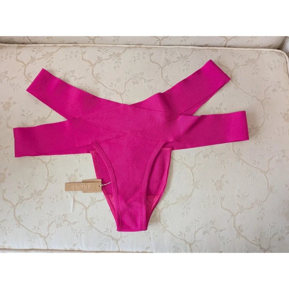 SKIMS Bandage Pink High Waisted Cut Out Strappy Panty New Size 4X